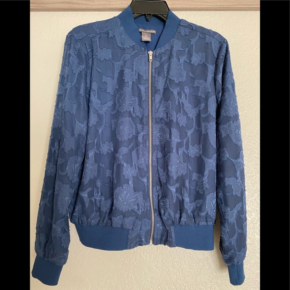 Chelsea & Theodore Blue bomber style jacket